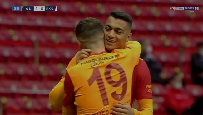 هدف مصطفي محمد الملغي فى مرمي فاتح قره جمرك بالدوري التركي