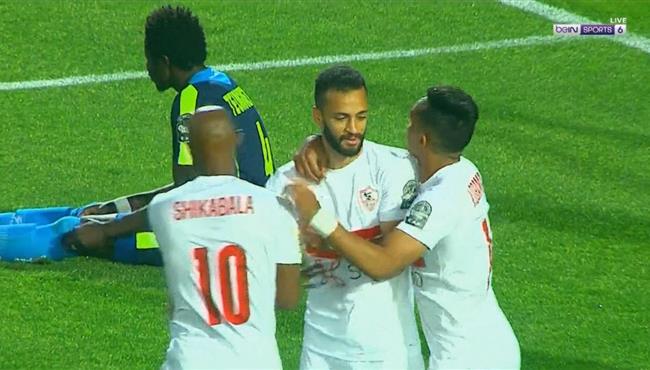 هدف الزمالك الثاني في مرمي تونجيث مروان حمدي