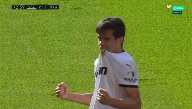 اهداف مباراة فالنسيا وريال سوسيداد 2 2 الدوري الاسباني