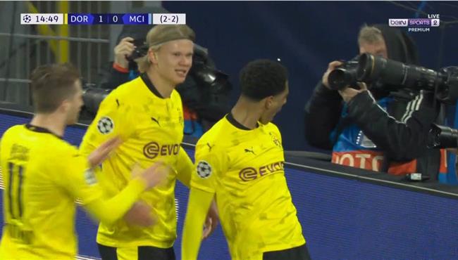 هدف بوروسيا دورتموند الاول الرائع امام مانشستر سيتي جودي بيلينجهام
