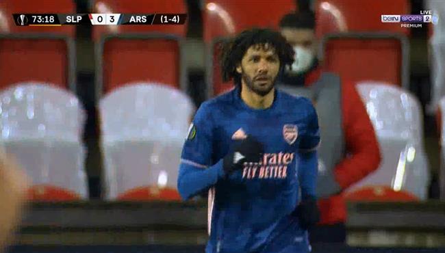 ملخص لمسات محمد النني في مباراة ارسنال وسلافيا براج بالدوري الاوروبي