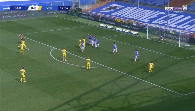 هدف رائع من ركلة حره في مباراة سامبدوريا وفيرونا