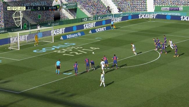 لاعب إلتشي يهدر ركلة جزاء في الوقت القاتل أمام اتلتيكو مدريد