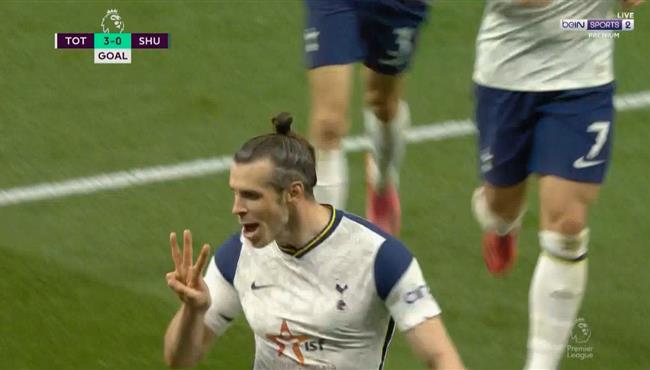 هاتريك جاريث بيل في مباراة توتنهام وشيفيلد بالدوري الانجليزي