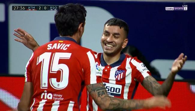 هدف اتلتيكو مدريد الثاني في مرمي ريال سوسيداد انخيل كوريا