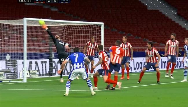 تصدي اوبلاك الرائع في مباراة اتلتيكو مدريد وريال سوسيداد