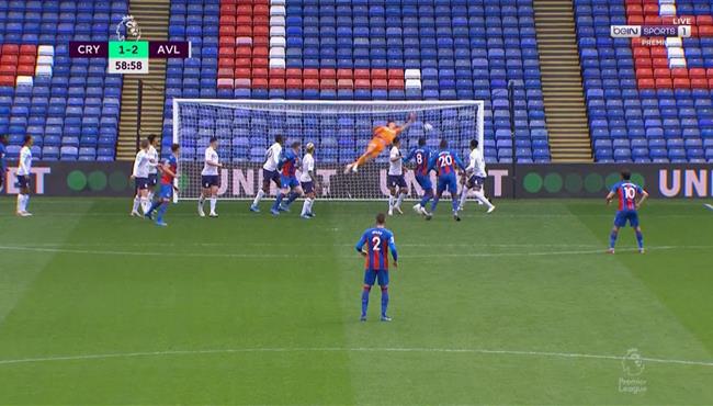 تصدي حارس استون فيلا الرائع يحرم كريستال بالاس من تسجيل هدف