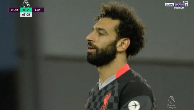 فرصة خطيرة لمحمد صلاح في مباراة ليفربول وبيرنلي