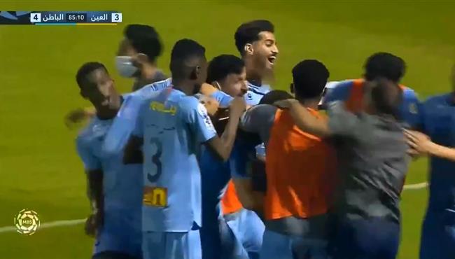 اهداف مباراة الباطن والعين 4 3 الدوري السعودي