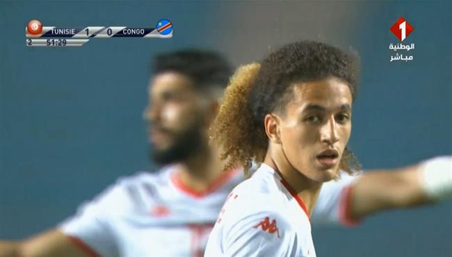 حنبعل المجبري كاد ان يسجل هدف رائع لتونس امام الكونغو