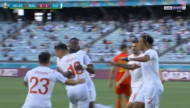 هدف سويسرا الاول في مرمي ويلز بكاس امم اوروبا