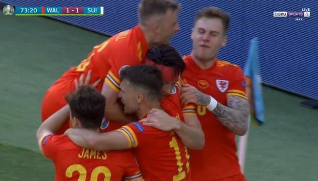 هدف تعادل ويلز مع سويسرا 1 1 كاس امم اوروبا