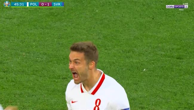 هدف تعادل بولندا مع سلوفاكيا 1 1 كاس أمم أوروبا