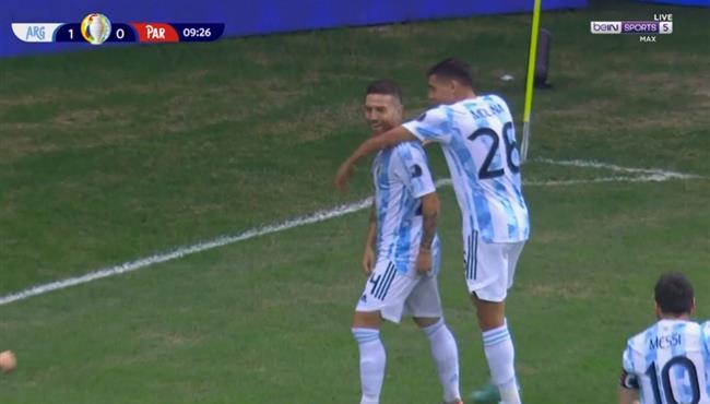 هدف الارجنتين الاول في مرمي باراجواي بكوبا امريكا