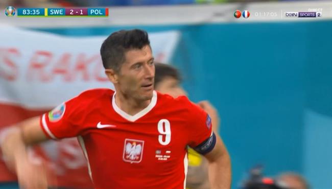 هدف ليفاندوفيسكي الثاني في مرمي السويد بكأس امم اوروبا