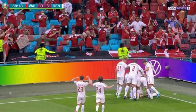 هدف الدنمارك الثالث في مرمي ويلز 3 0 كاس امم اوروبا