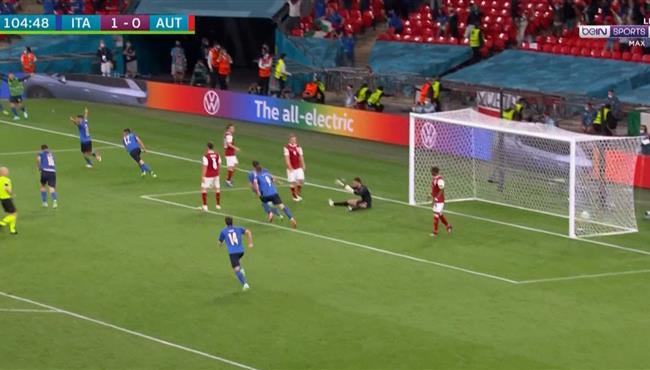 هدف ايطاليا الثاني في مرمي النمسا ماتيو بيسينا