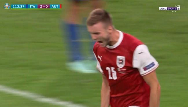 هدف النمسا الأول في مرمي إيطاليا 1 2 كاس أمم أوروبا