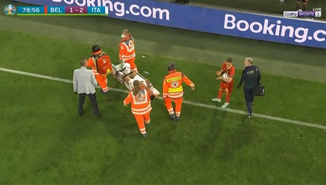اصابة وخروج سبينازولا في مباراة ايطاليا وبلجيكا بكاس امم اوروبا