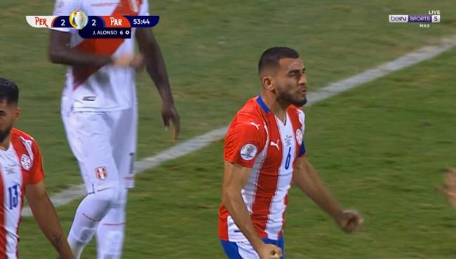 هدف تعادل باراجواي مع بيرو 2 2 كوبا أمريكا