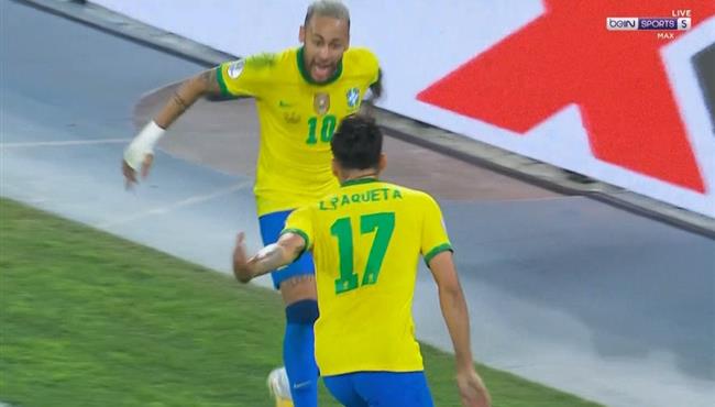 هدف البرازيل الاول في مرمي بيرو بعد مهاراة رائعة من نيمار