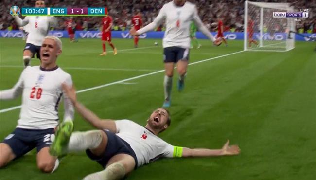 هدف هاري كين في مرمي الدنمارك بكاس امم اوروبا