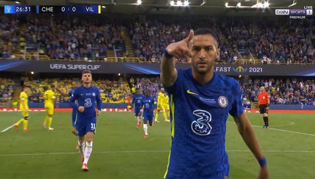 هدف حكيم زياش في مرمي فياريال بالسوبر الاوروبي