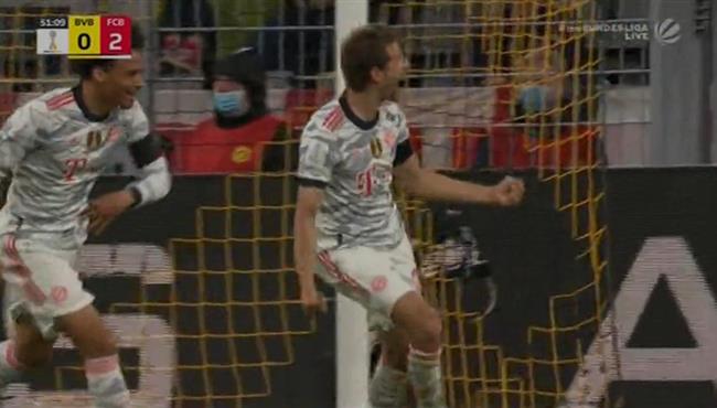 هدف مولر في مرمي بوروسيا دورتموند بعد اسيست رائع من ليفاندوفسكي