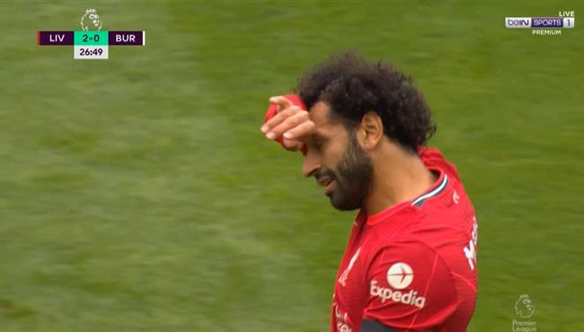 هدف محمد صلاح الملغي امام بيرنلي بداعي التسلل