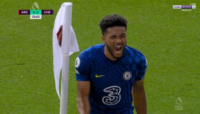 هدف تشيلسي الثاني في مرمي ارسنال جيمس