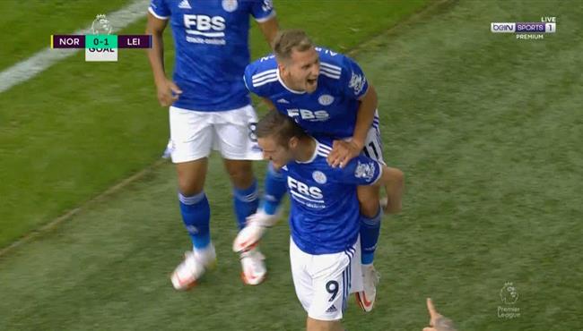 اهداف مباراة ليستر سيتي ونورويتش سيتي 2 1 الدوري الانجليزي