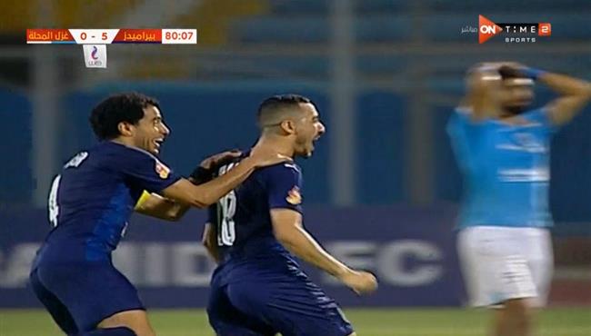 هدف ابراهيم حسن الخرافي في مرمي غزل المحلة بالدوري المصري