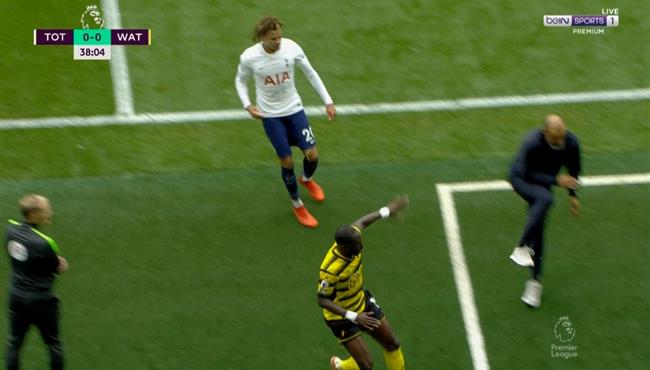 لقطة طريفه في مباراة توتنهام وواتفورد بالدوري الانجليزي