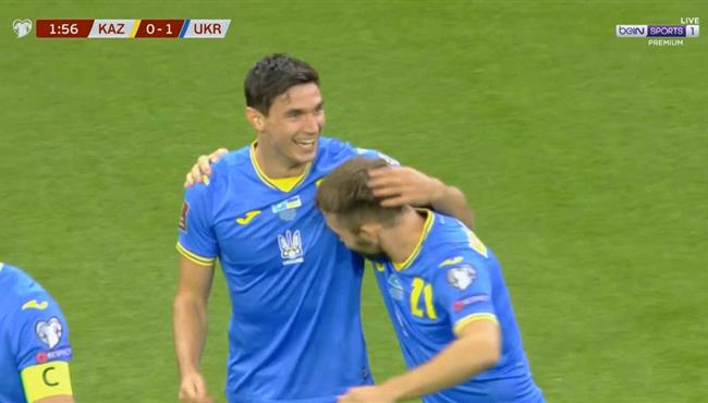 هدف اوكرانيا الاول الرائع في مرمي كازاخستان رومان ياريمتشيوك