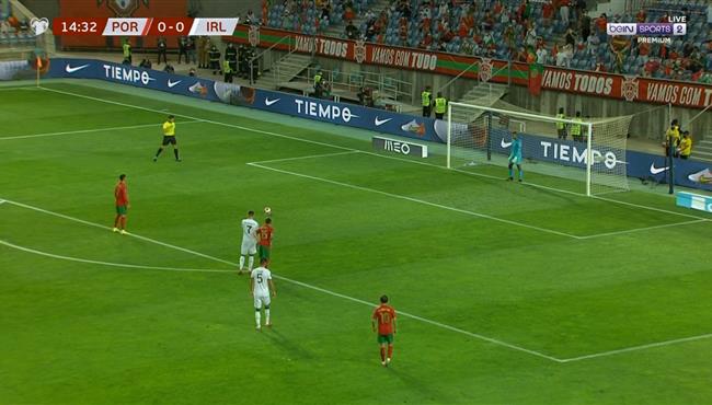حارس ايرلندا يتصدي لركلة جزاء رونالدو