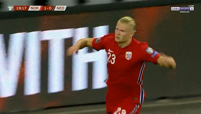 هدف هالاند في مرمي هولندا بتصفيات كاس العالم