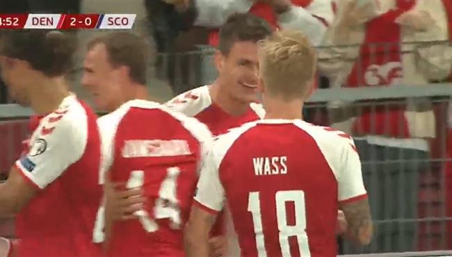 اهداف مباراة الدنمارك واسكتلندا 2 0 تصفيات كاس العالم