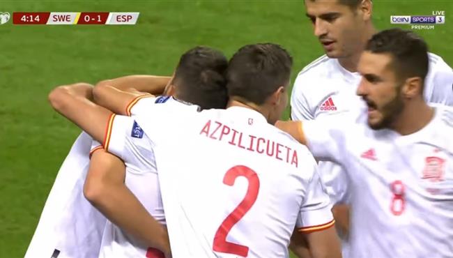 اهداف مباراة اسبانيا والسويد 1 2 تصفيات كأس العالم
