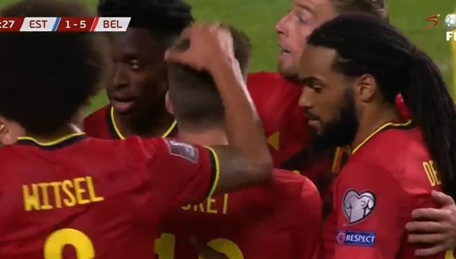 اهداف مباراة بلجيكا واستونيا 5 2 تصفيات كاس العالم