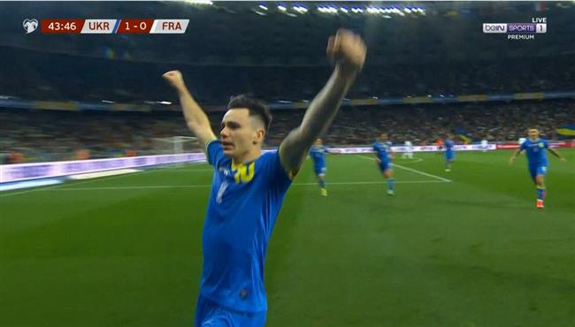 هدف اوكرانيا الاول الرائع في مرمي فرنسا شابارينكو