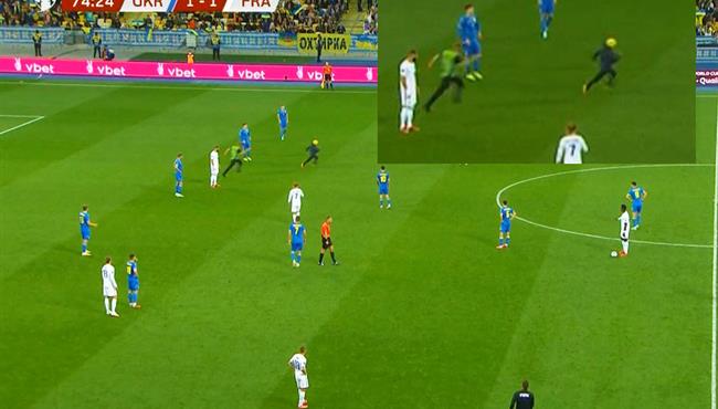 طفل يقتحم ملعب مباراة فرنسا واوكرانيا في تصفيات كأس العالم