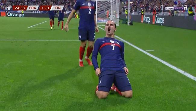 هدف جريزمان الاول الرائع في مرمي فنلندا بتصفيات كأس العالم