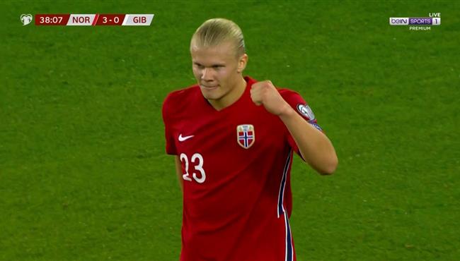 هدف هالاند الثاني في مرمي جبل طارق بتصفيات كأس العالم