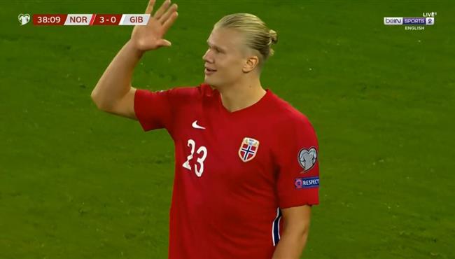 هاتريك هالاند امام جبل طارق في تصفيات كأس العالم