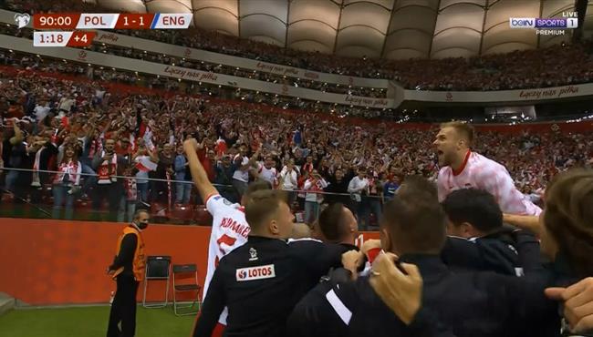 هدف تعادل بولندا القاتل مع انجلترا بتصفيات كاس العالم