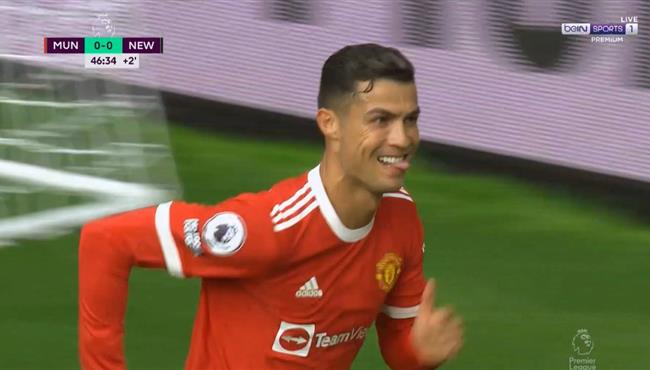 هدف رونالدو الاول في مرمي نيوكاسل بالدوري الانجليزي