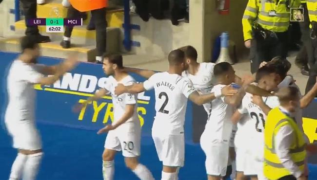 هدف فوز مانشستر سيتي علي ليستر سيتي 1 0 الدوري الانجليزي