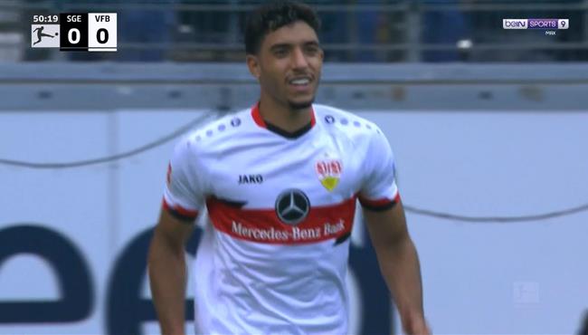 عمر مرموش كاد ان يسجل هدف في مباراة شتوتجارت وفرانكفورت