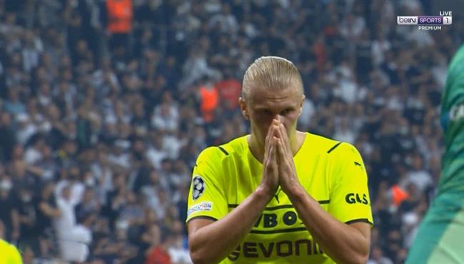 هالاند يهدر فرصة هدف امام بشكتاش بدوري ابطال اوروبا