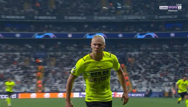 هدف هالاند في مرمي بشكتاش بدوري ابطال اوروبا